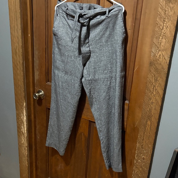 LOFT Charcoal Tie-Waist Women's Trousers - Picture 5 of 5